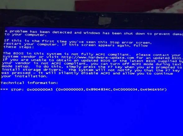 蓝屏现象💻电脑蓝屏：背后的技术原因深度解析
